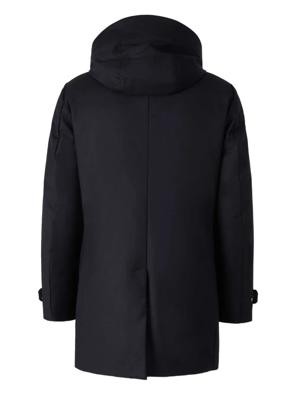 Moorer high-collar long cashmere coat - Blauw