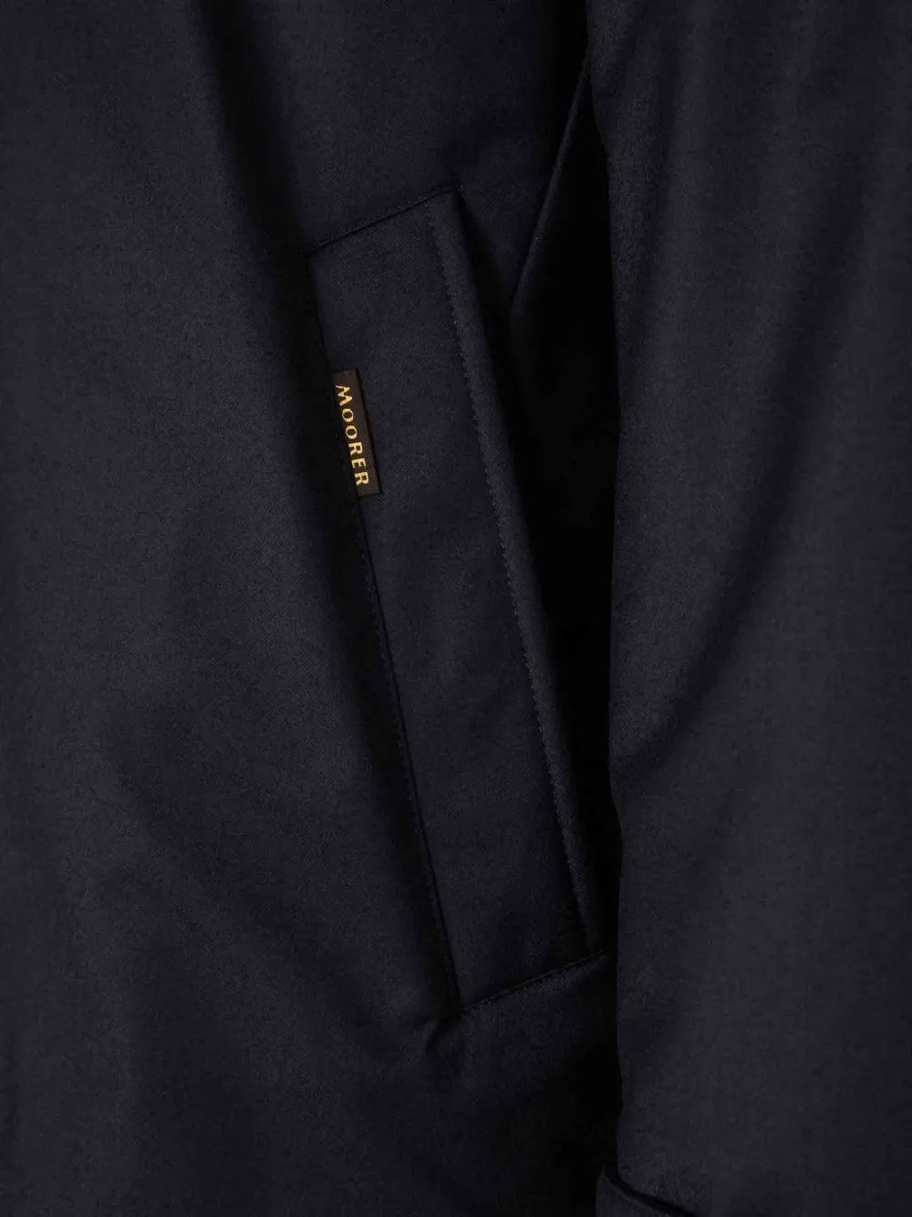 Moorer High-collar Long Cashmere Coat In Blue
