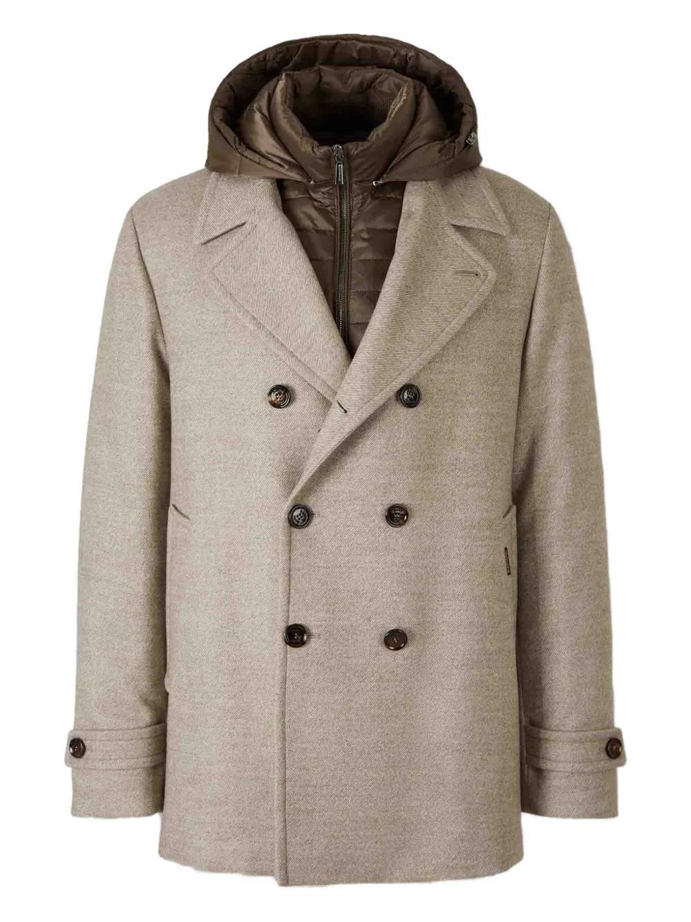 Moorer hooded button jacket | Neutrals | Image 1