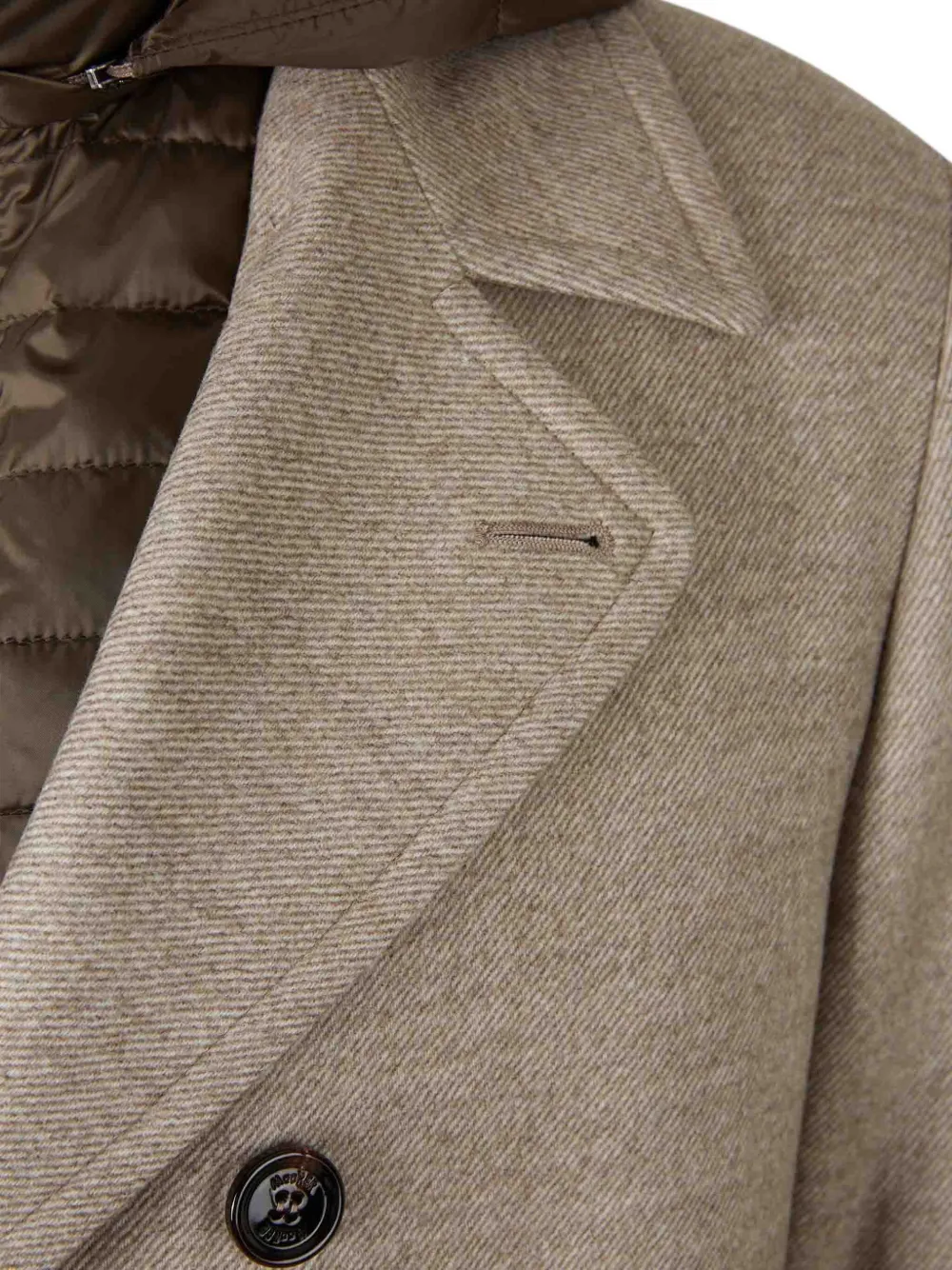 Moorer Jack met capuchon en knoop Beige