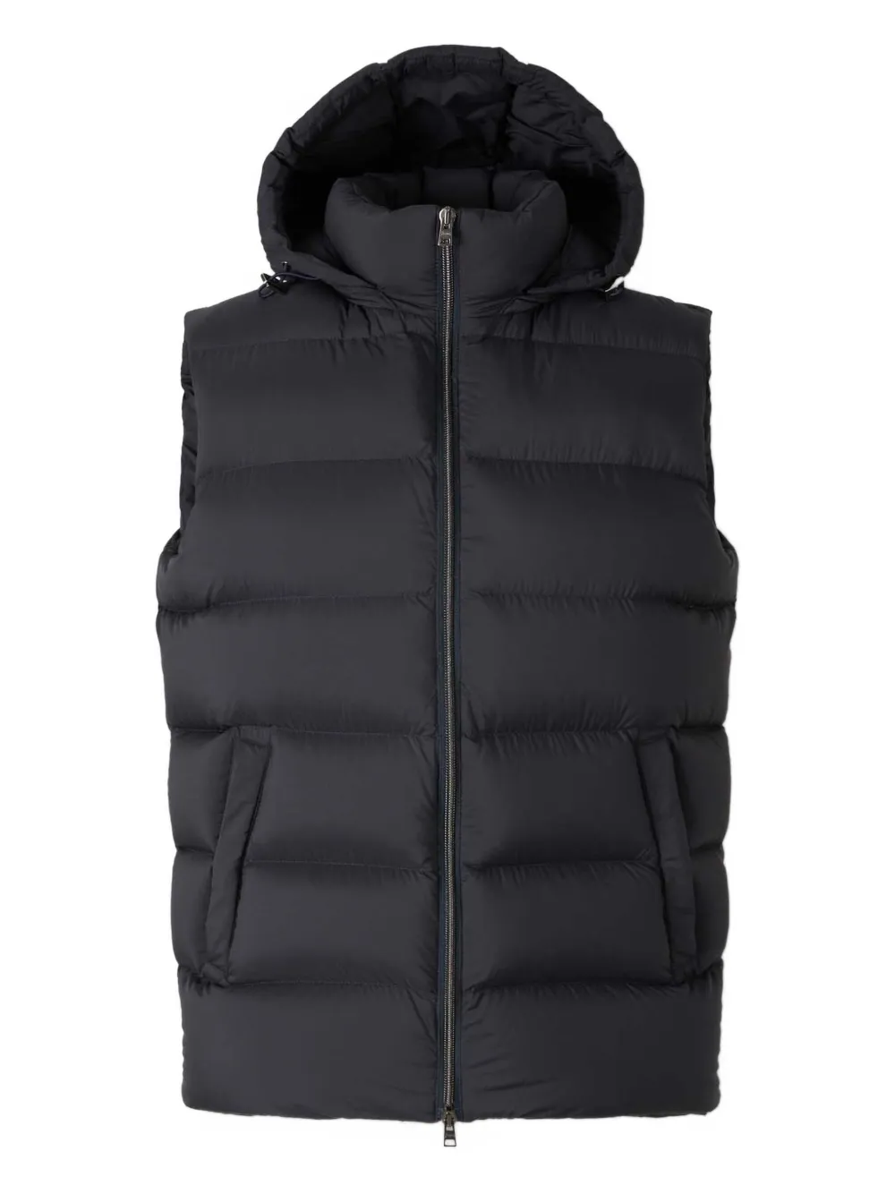 Herno gilet zippé en laine à capuche | noir | Image 1