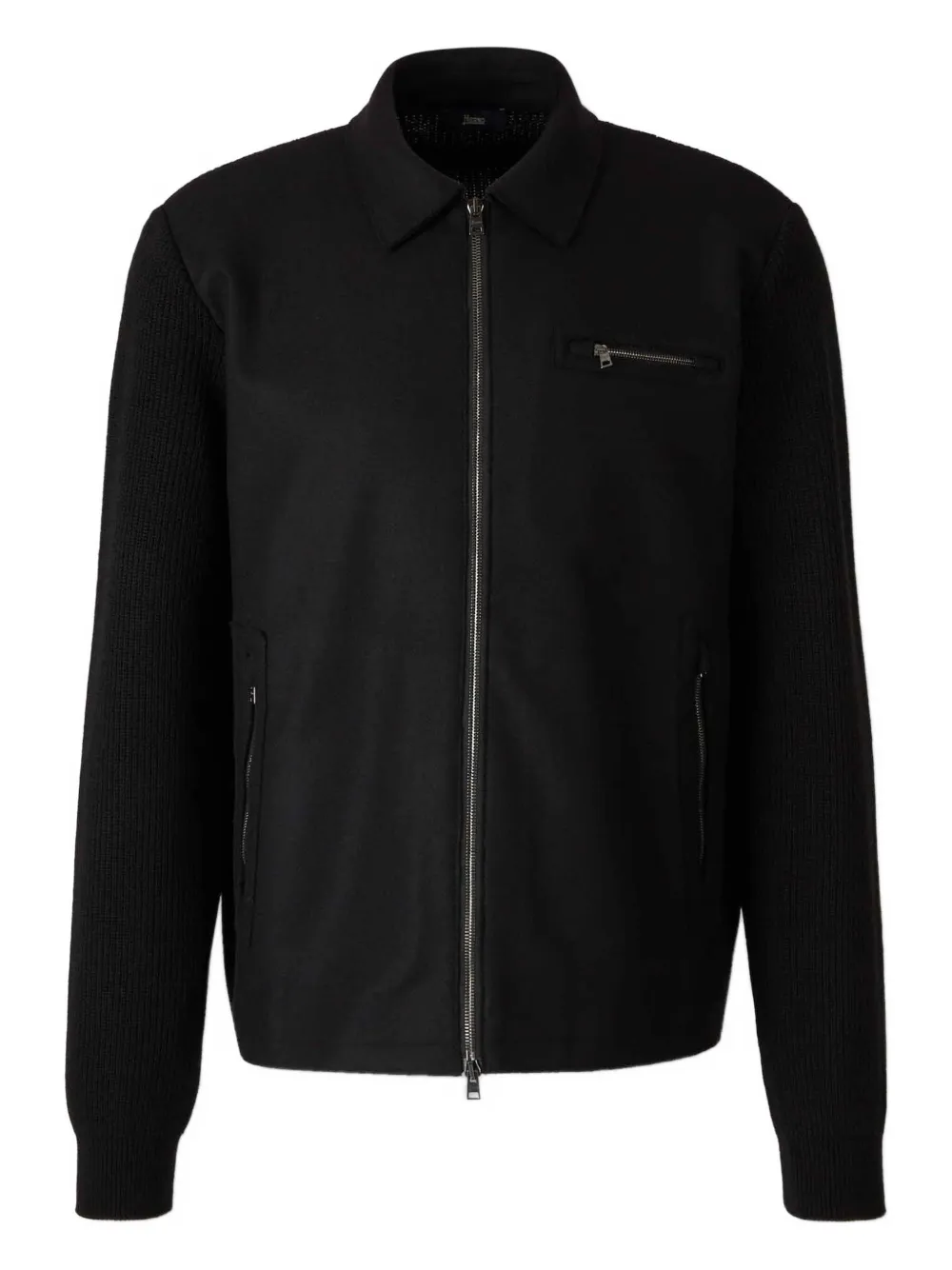 Herno Zip Cashmere Cardigan In Black