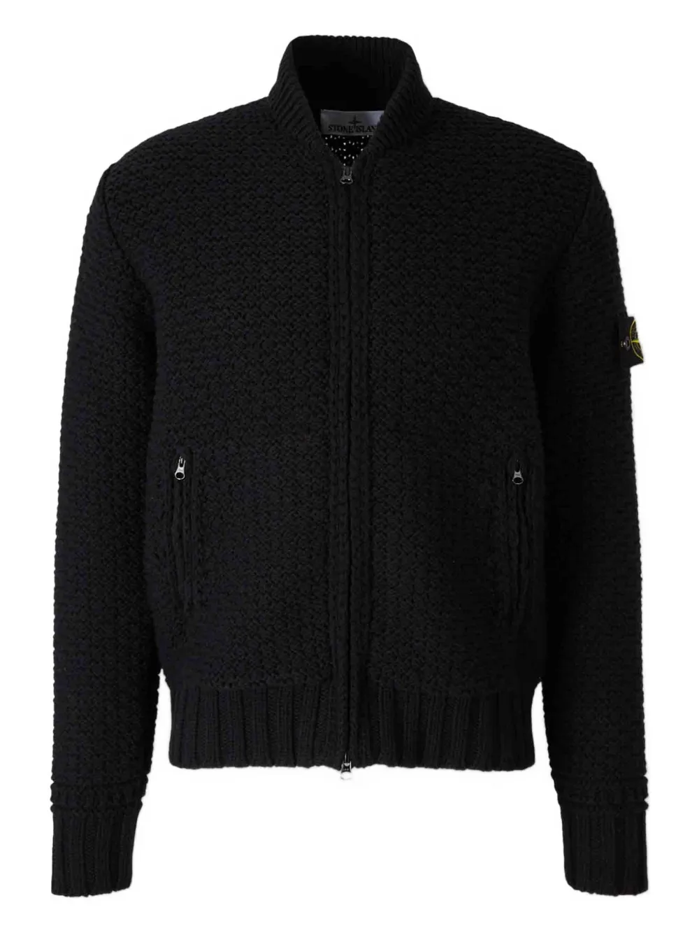 Stone Island cardigan en coton à fermeture zippée | noir | Image 1