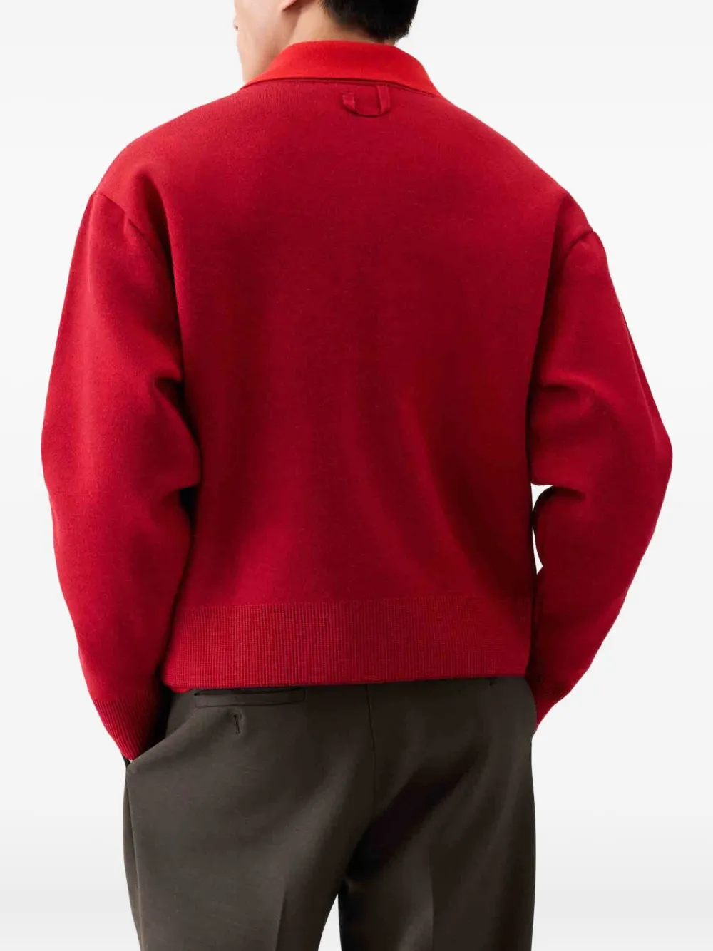 Jacquemus Le Cardigan Doppio Fine-knit Cardigan In Red