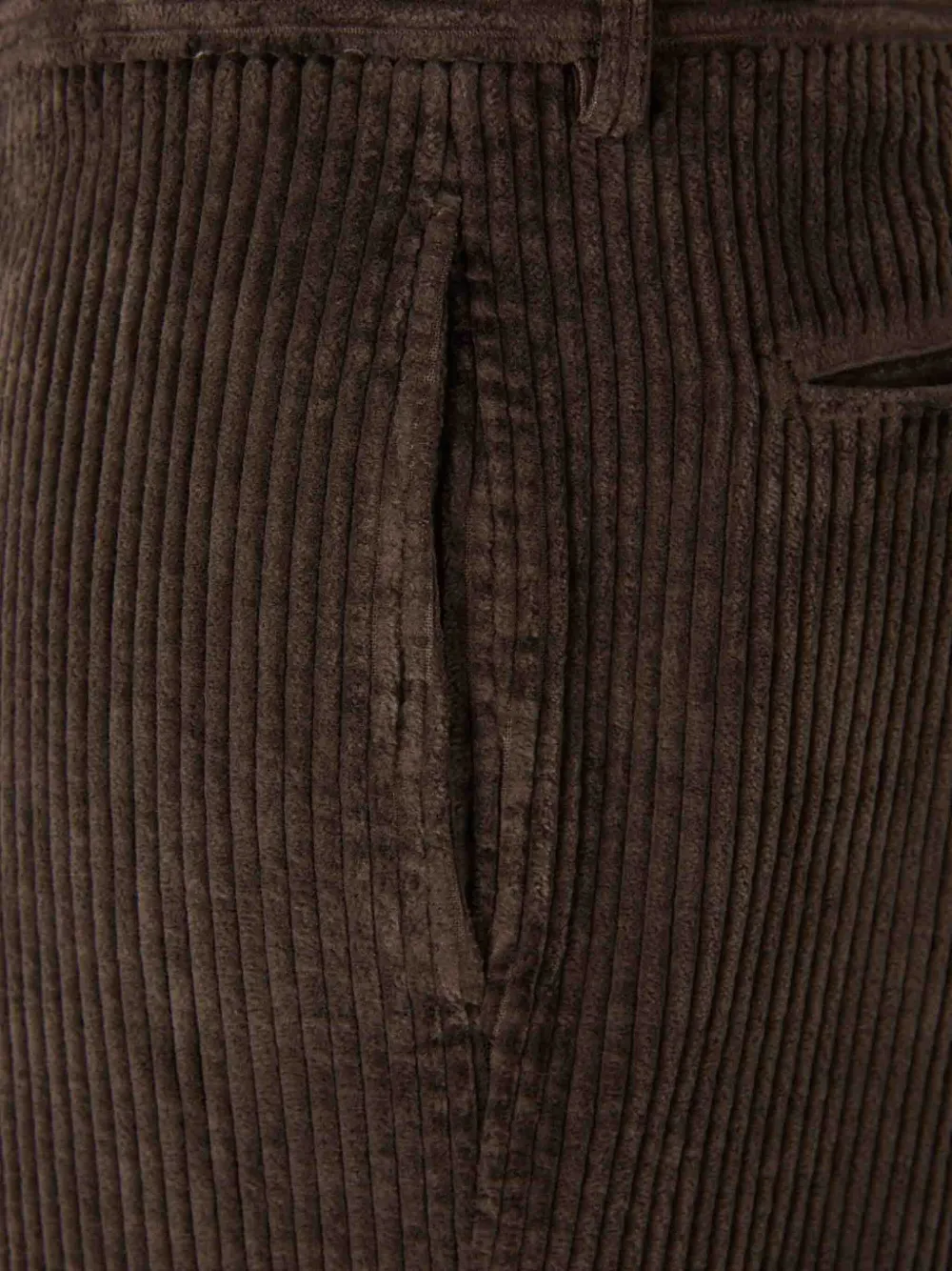 Berwich Ribfluwelen broek met zak Bruin