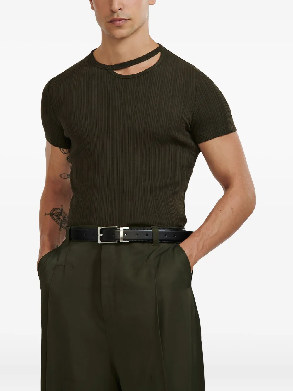 LGN LOUIS GABRIEL NOUCHI ribbed T-shirt - Groen