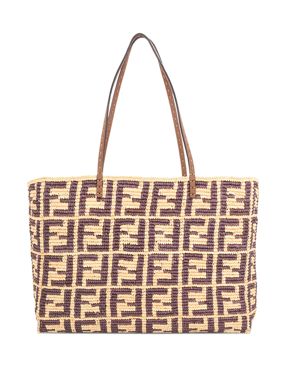 Fendi Large Crochet Tote Bag In Blue