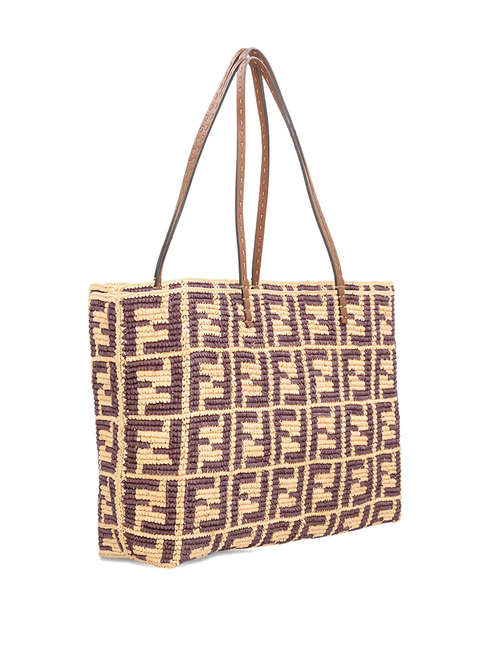 Fendi Large Crochet Tote Bag In Blue