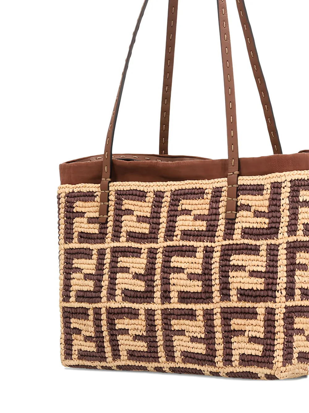 Fendi Small Logo Tote Bag In Brown