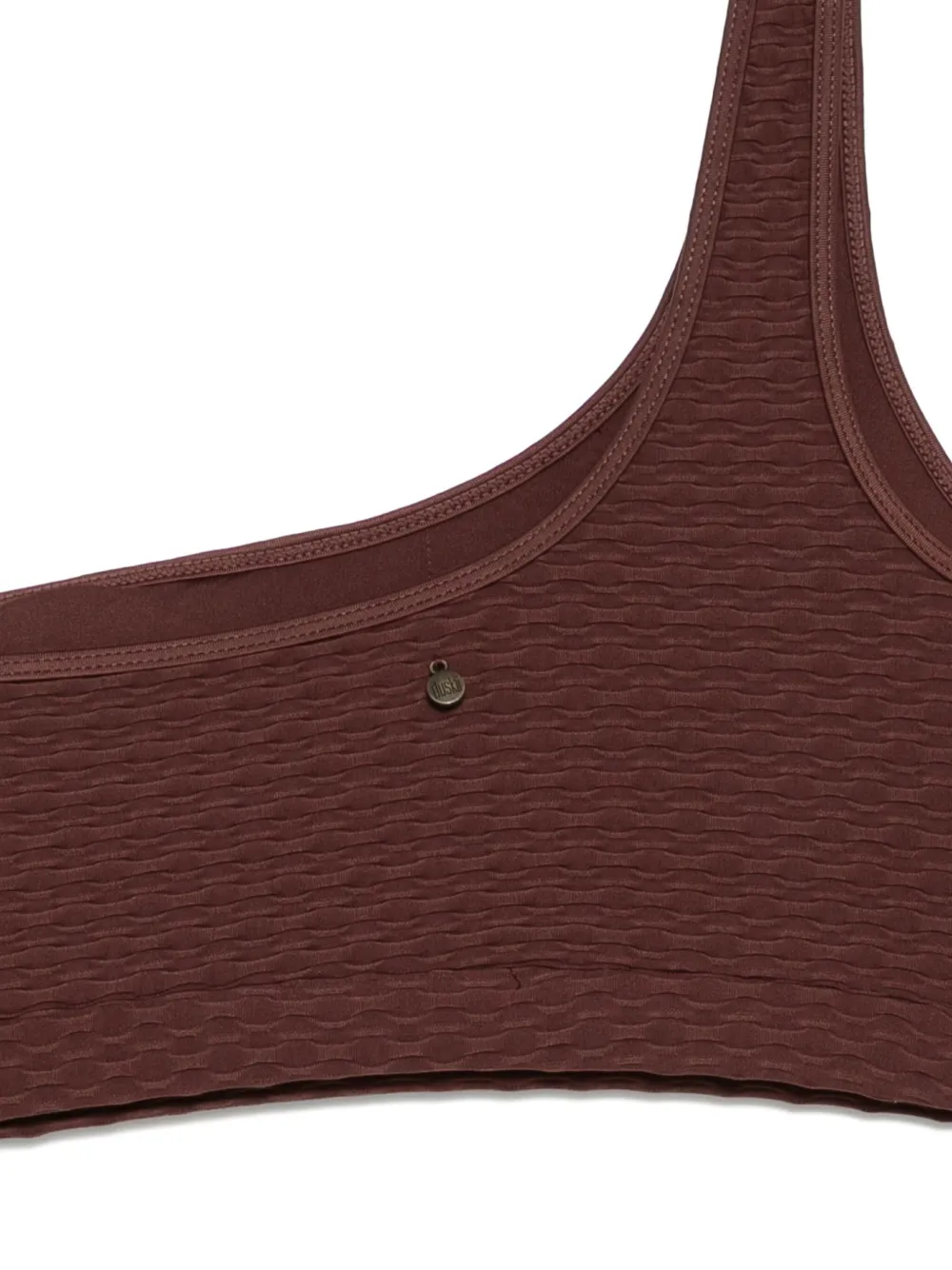Duskii One-shoulder Bikini Top In Brown