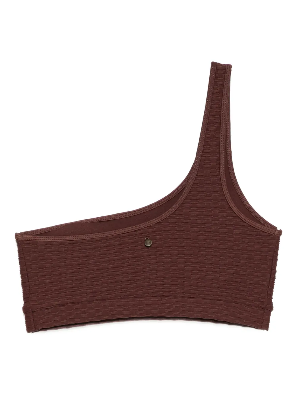 Duskii One-shoulder Bikini Top In Brown