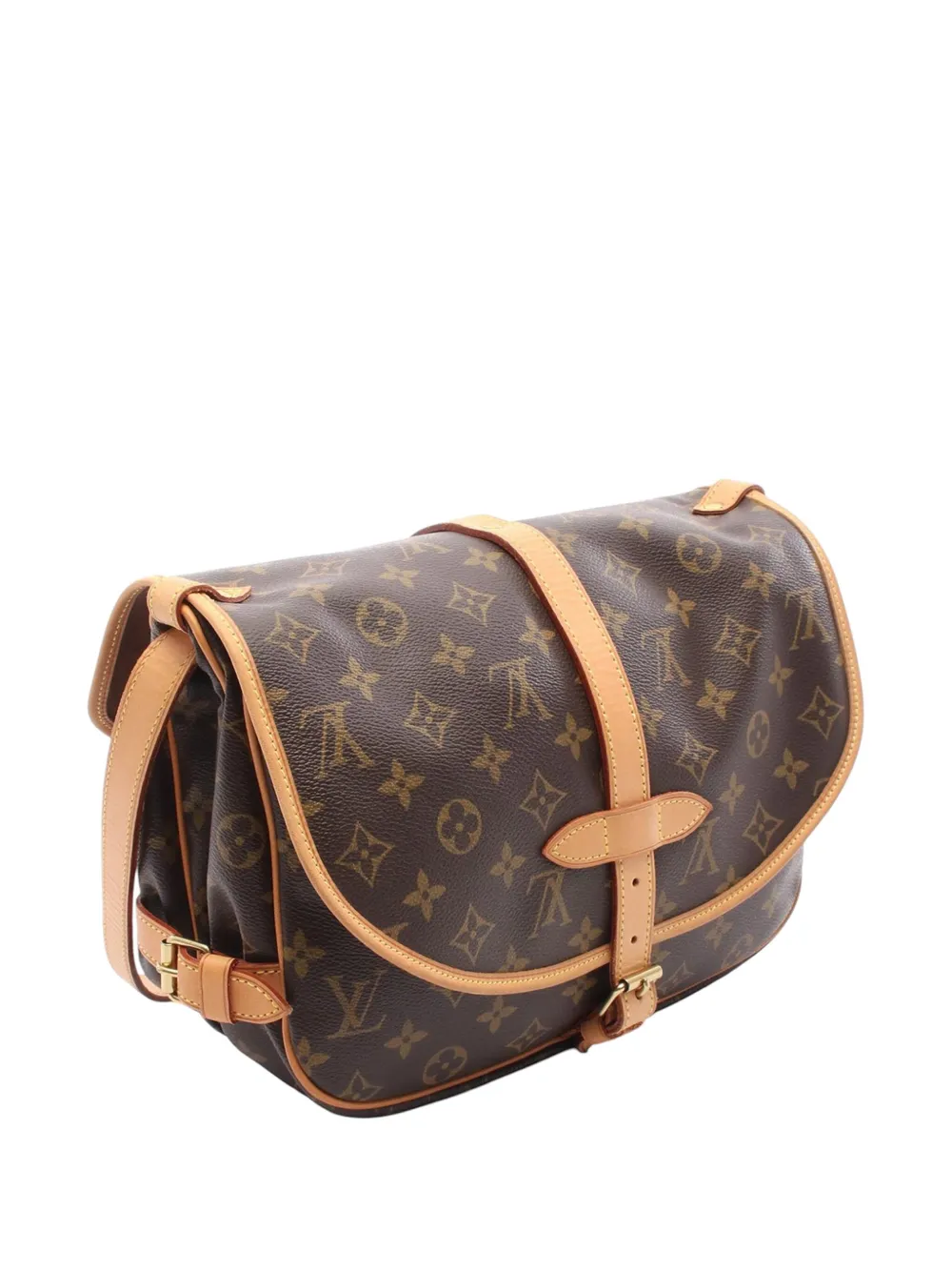 Pre-owned Louis Vuitton 2004 Monogram Saumur 30 Crossbody Bag In Brown