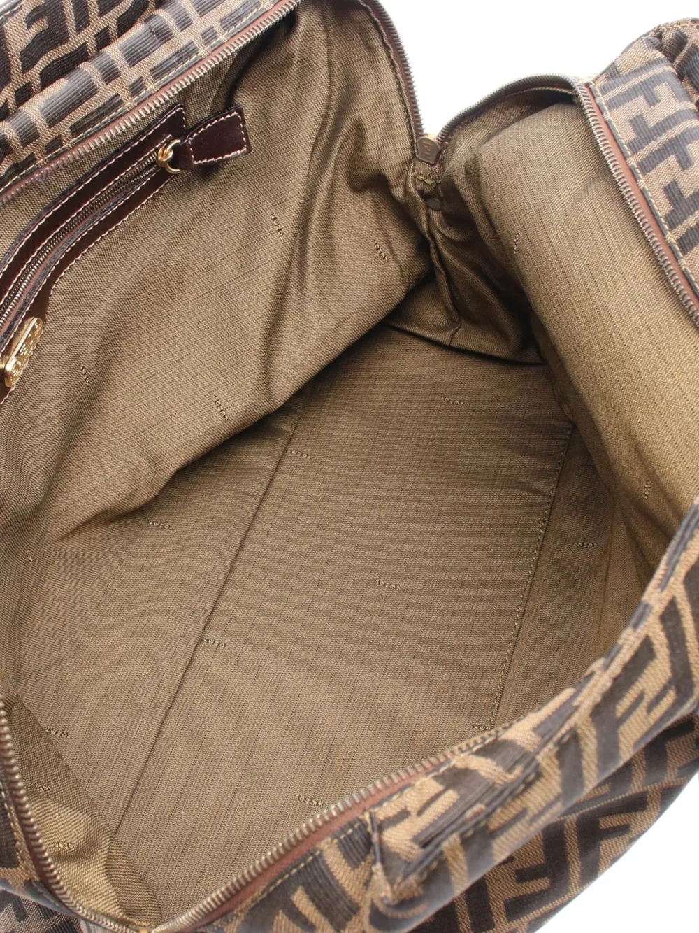 Pre-owned Fendi 2000-2010 Zucca Canvas Satchel In Brown
