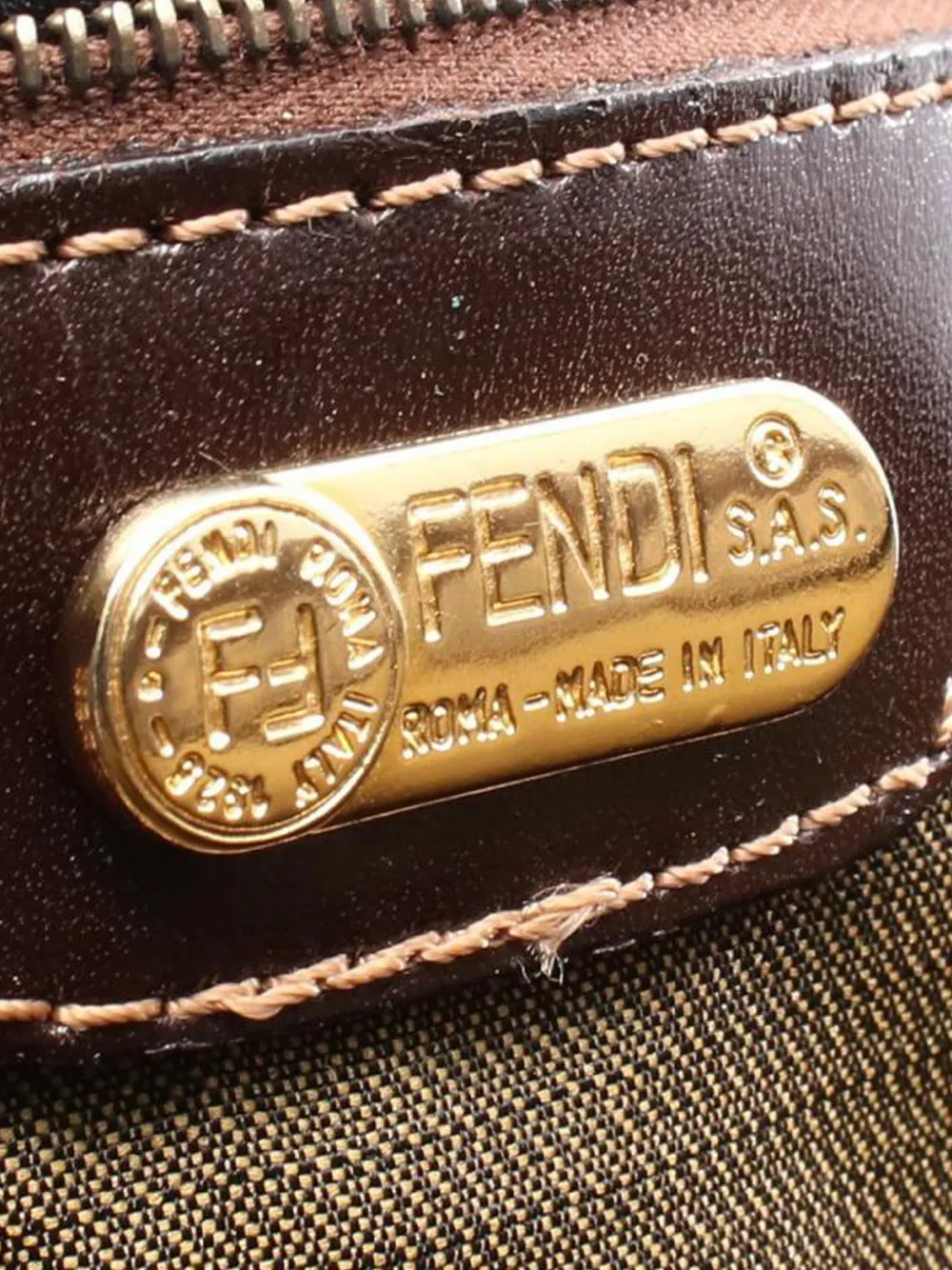 Pre-owned Fendi 2000-2010 Zucca Canvas Satchel In Brown