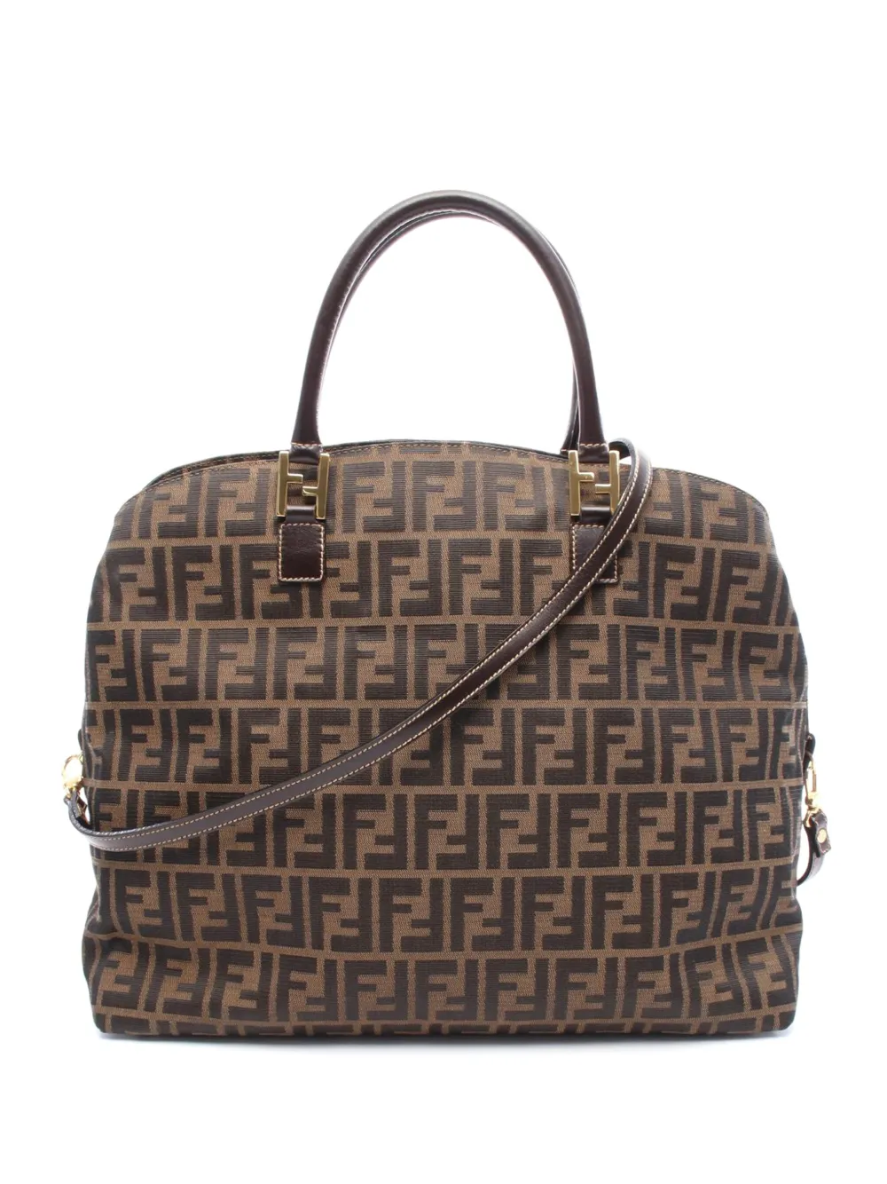 Pre-owned Fendi 2000-2010 Zucca Canvas Satchel In Brown