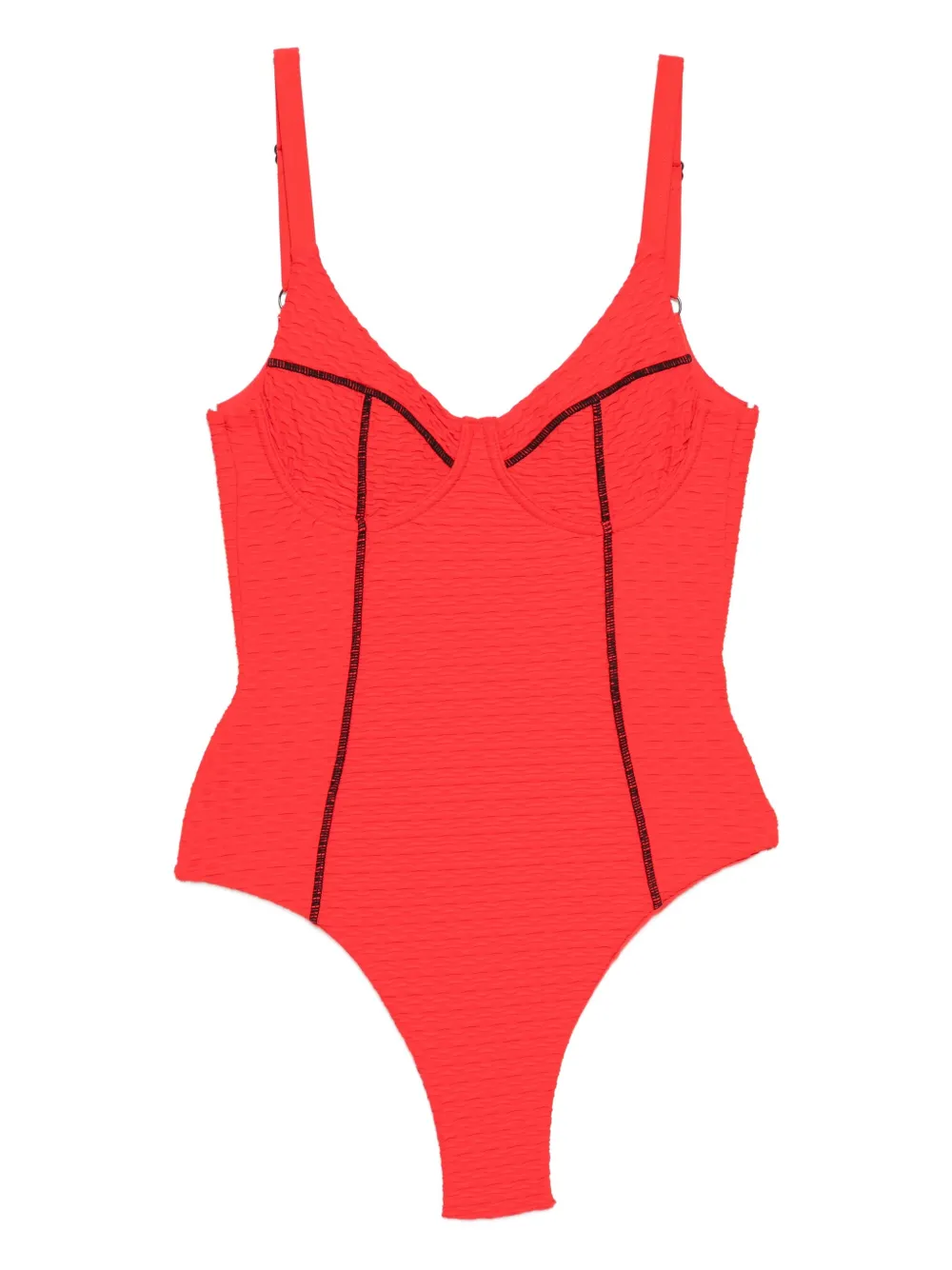 Duskii Costume da bagno con scollo ampio - Rosso