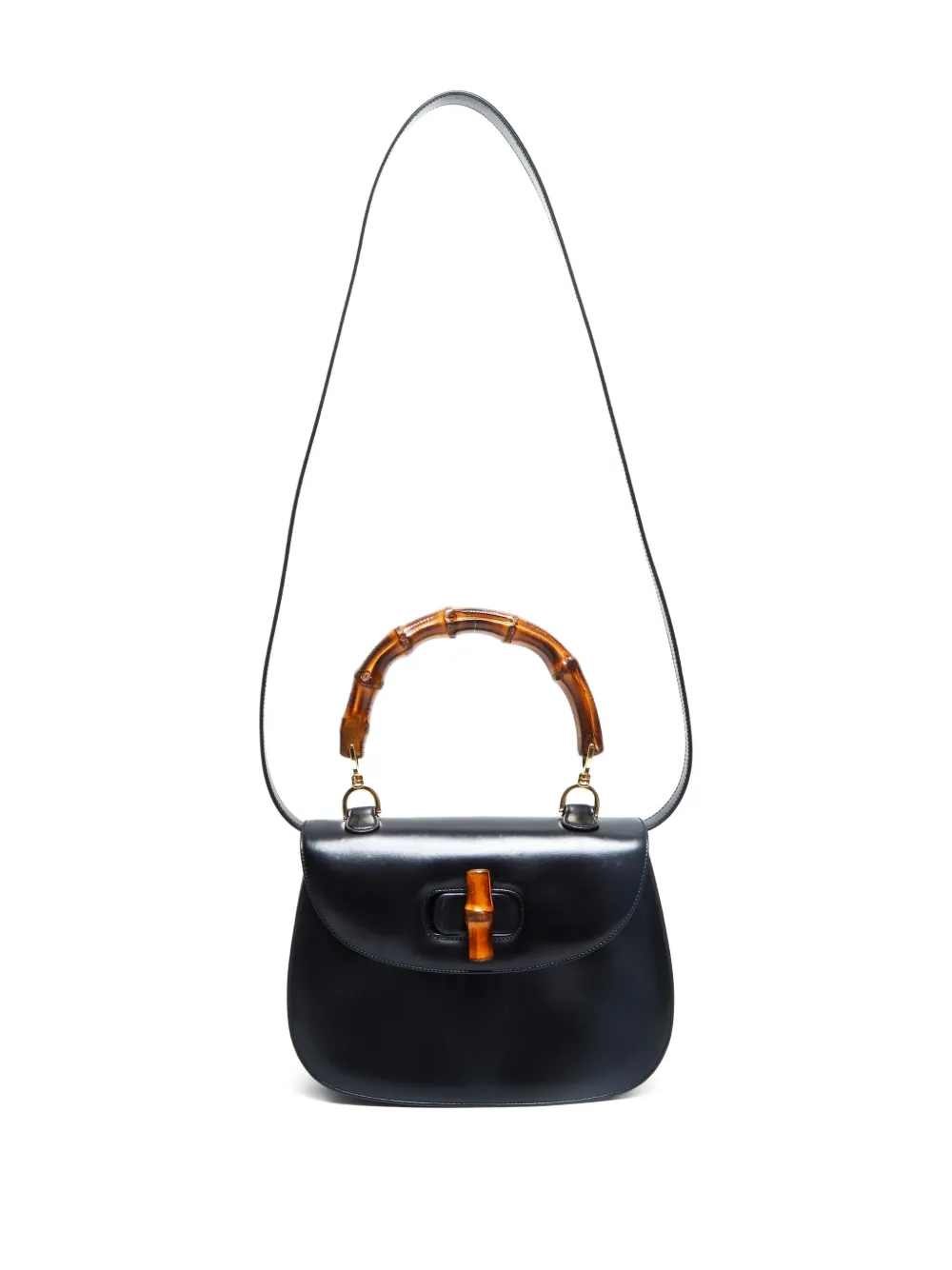 Pre-owned Gucci Bamboo 2way Bag In Black