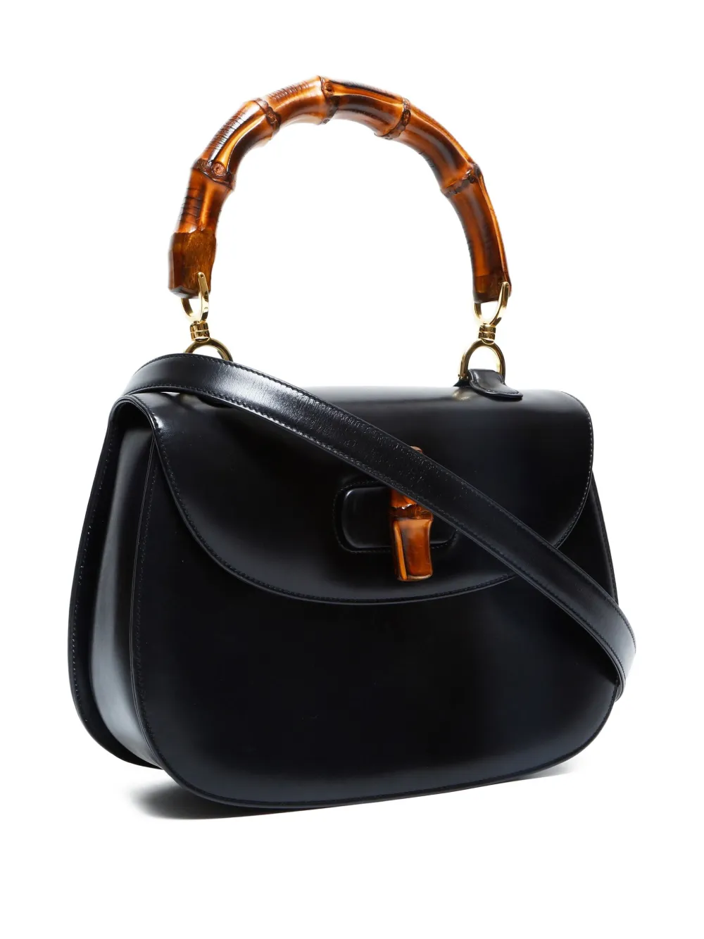 Pre-owned Gucci Bamboo 2way Bag In Black