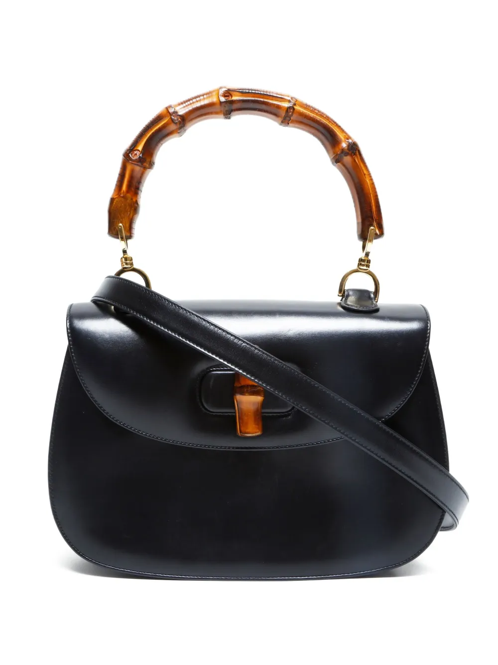 Pre-owned Gucci Bamboo 2way Bag In Black
