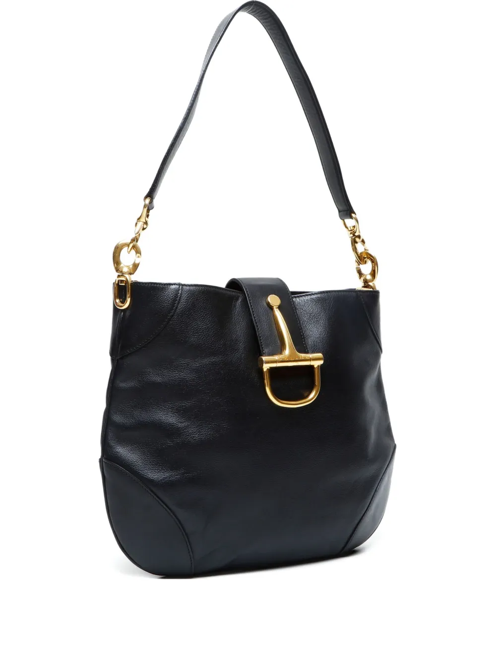 Celine Pre-Owned 1990-2000s ホースビット チェーン ショルダーバッグ - ブラック Celine Pre-Owned 1990-2000s ホースビット チェーン ショルダーバッグ - ブラック