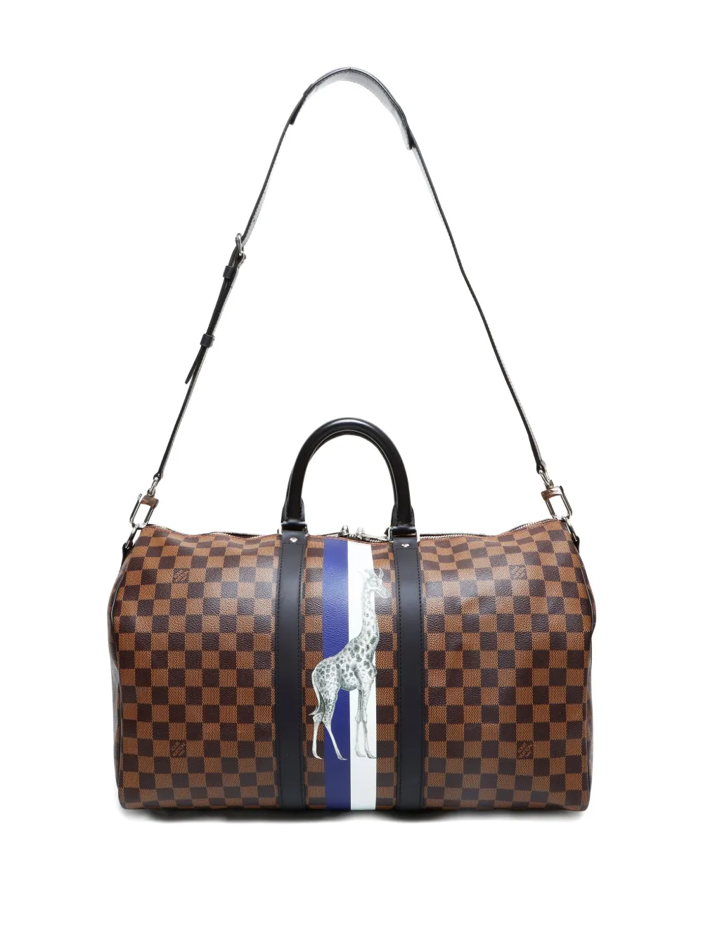 Pre-owned Louis Vuitton Damier Chapman Brothers 2016 Keepall Bandouliere 45 Bag In Brown