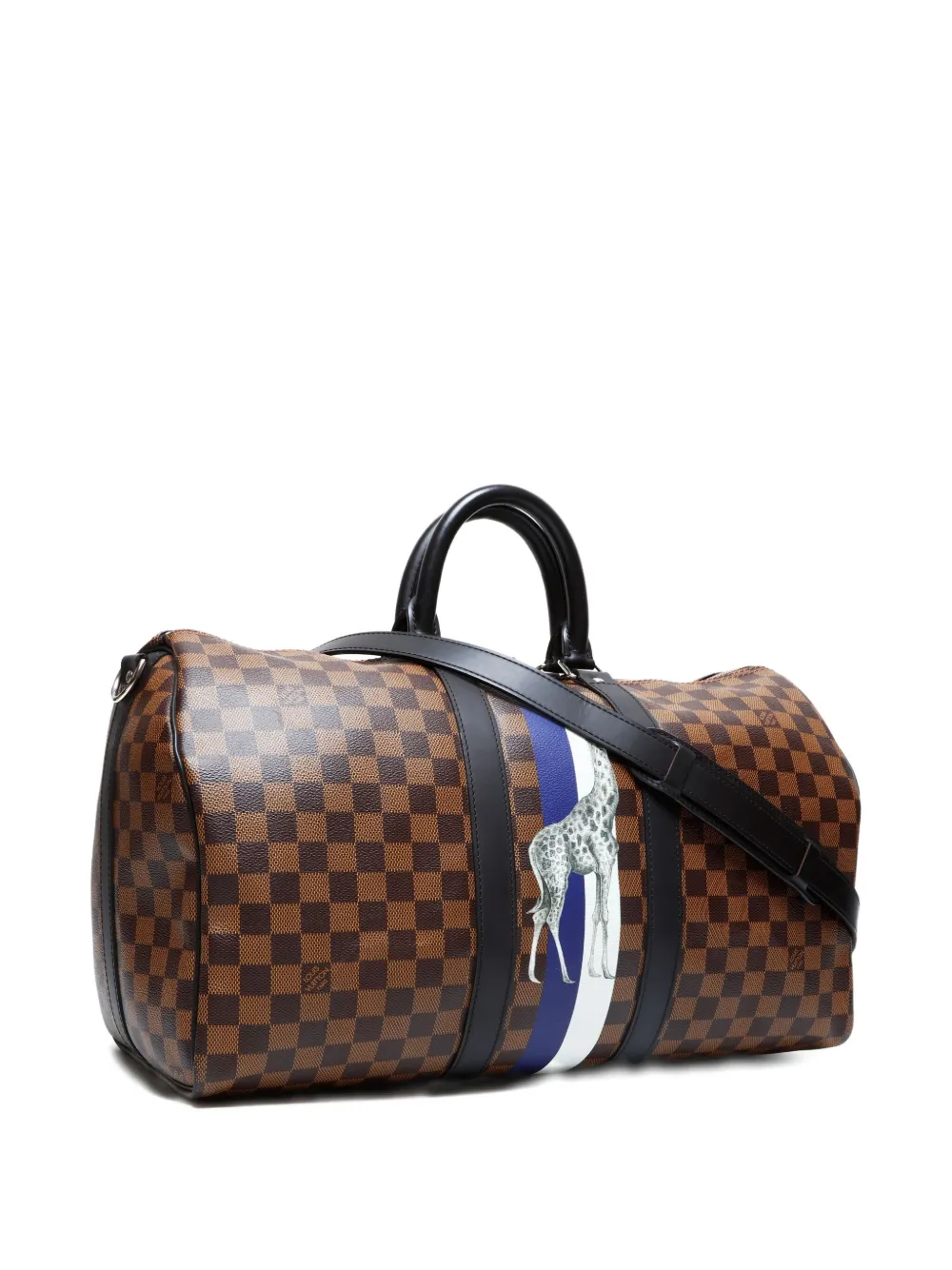 Pre-owned Louis Vuitton Damier Chapman Brothers 2016 Keepall Bandouliere 45 Bag In Brown