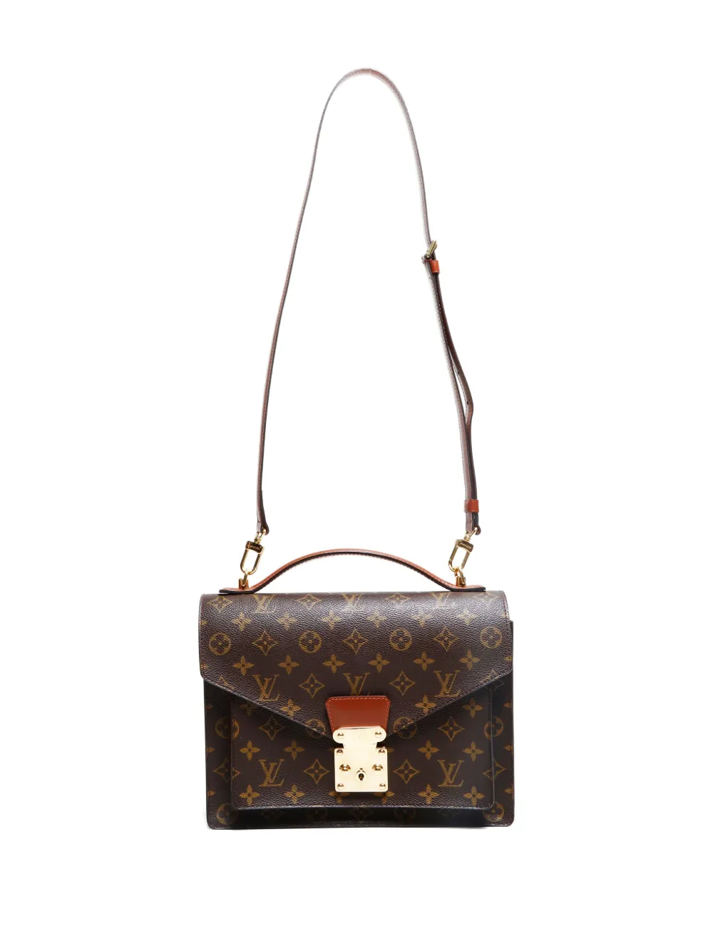 Pre-owned Louis Vuitton 2003 Monogram Monceau Hand Bag In Brown