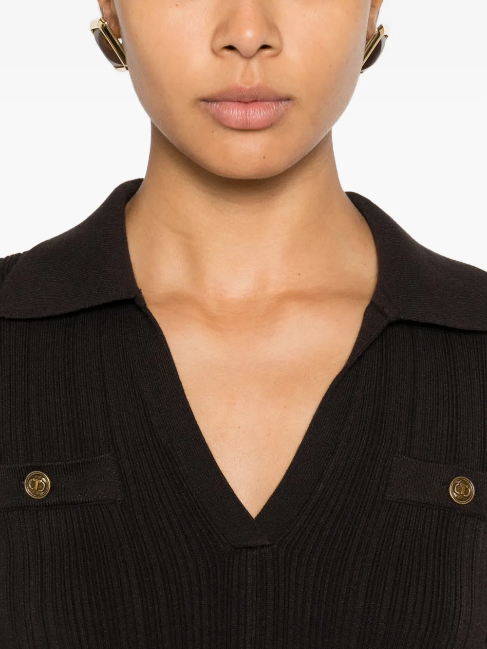 TWINSET Mini-jurk met knoopdetail Bruin