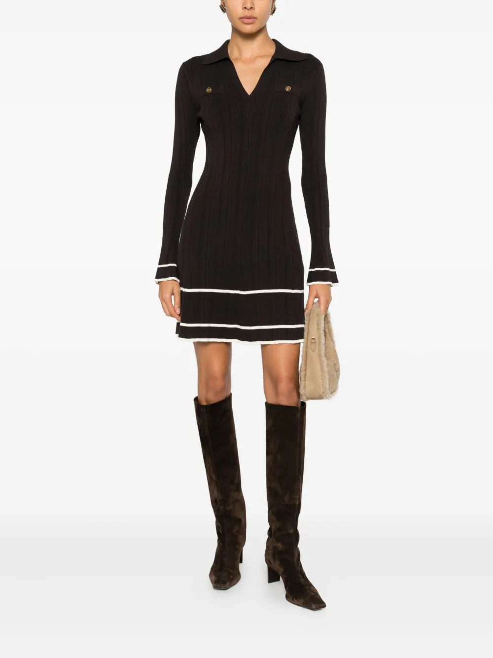 TWINSET Mini-jurk met knoopdetail - Bruin