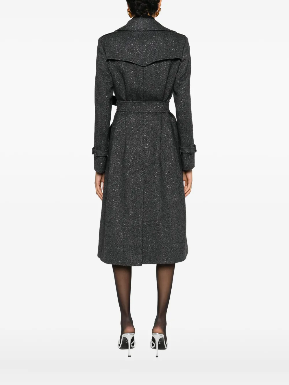 Tagliatore Belted Carola Coat In Blue