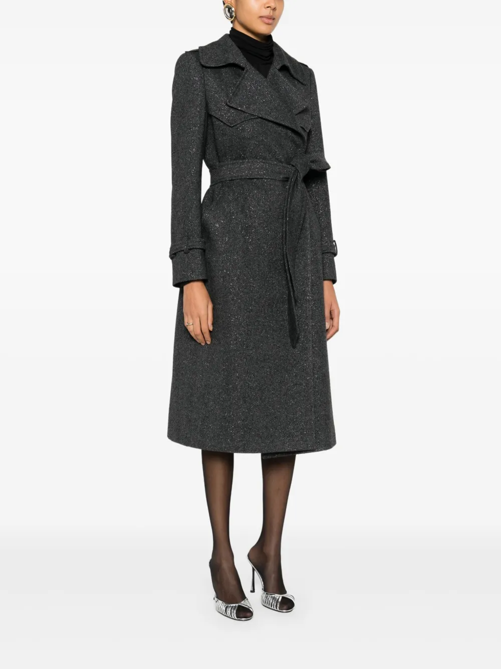 Tagliatore Carola jas met ceintuur Grijs