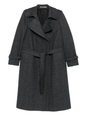 Harris Wharf London Belted Wool Coat | Grey | FARFETCH