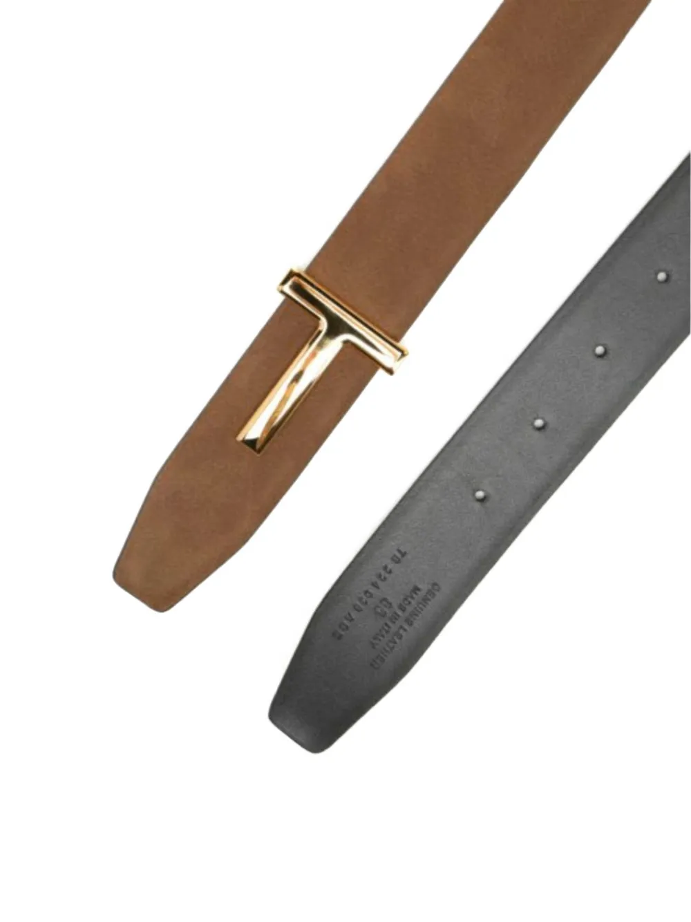 TOM FORD T-buckle reversible leather belt - Bruin
