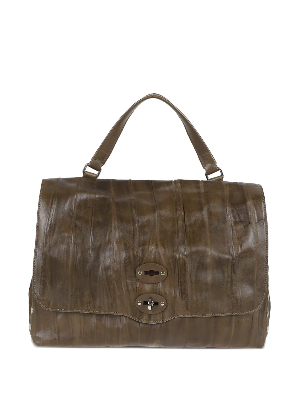 Zanellato Postina® Studded Leather Crossbody Bag In Brown