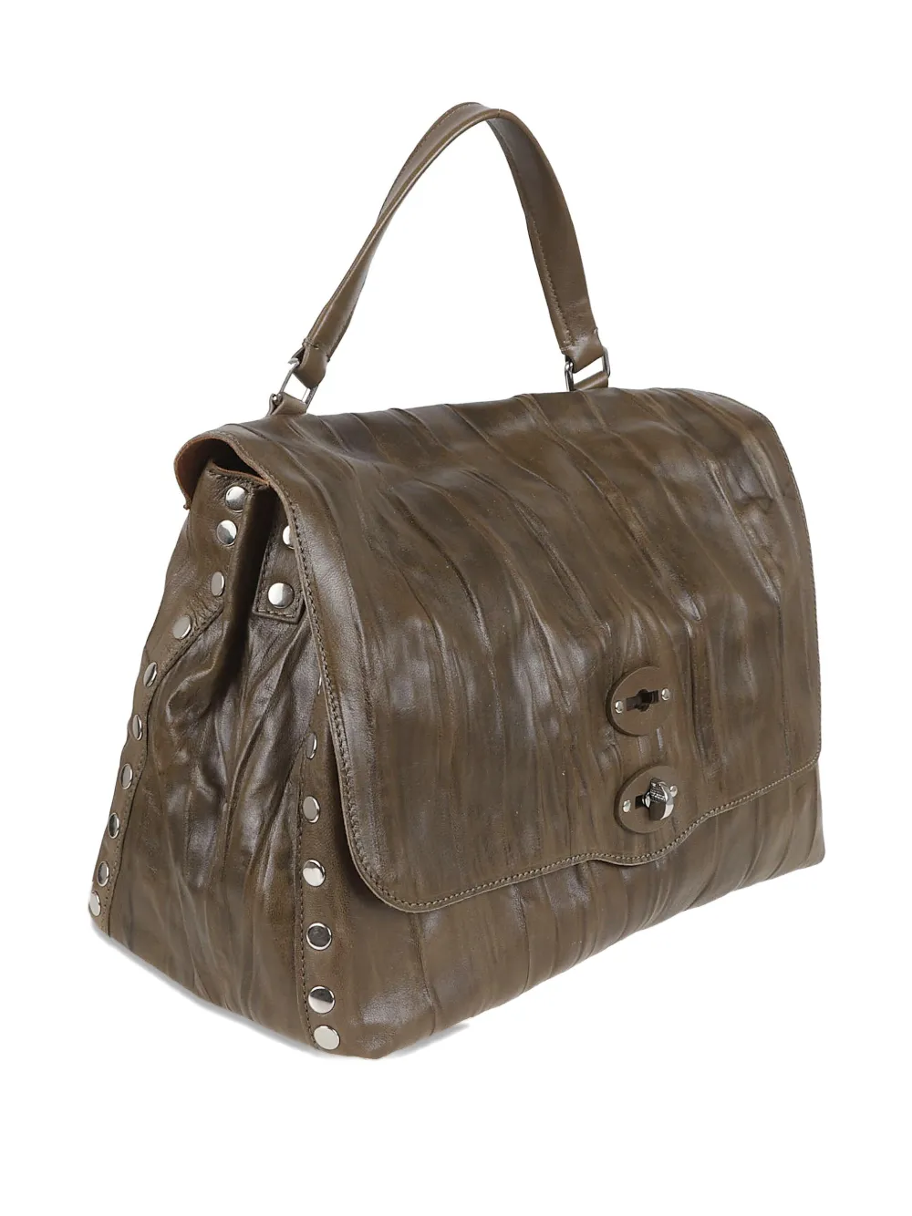 Zanellato Postina® Studded Leather Crossbody Bag In Brown