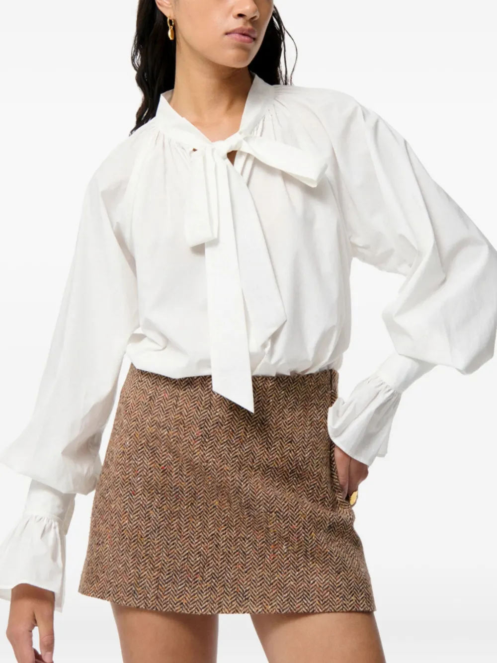 Vanessa Bruno Fatima bow-ruffled top | White | Image 1