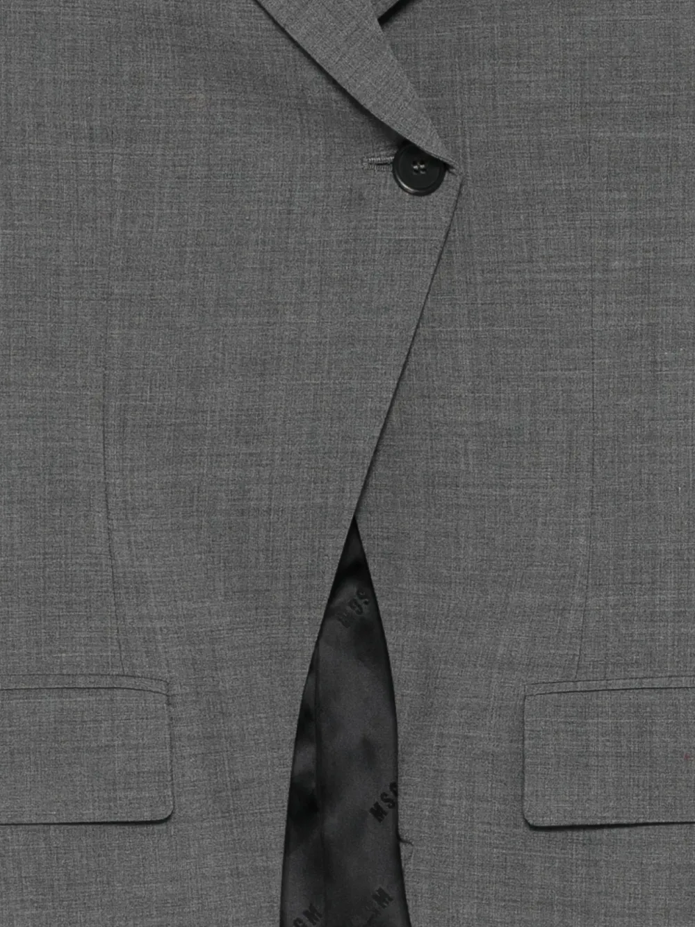 Msgm Single-breasted Blazer In Gray