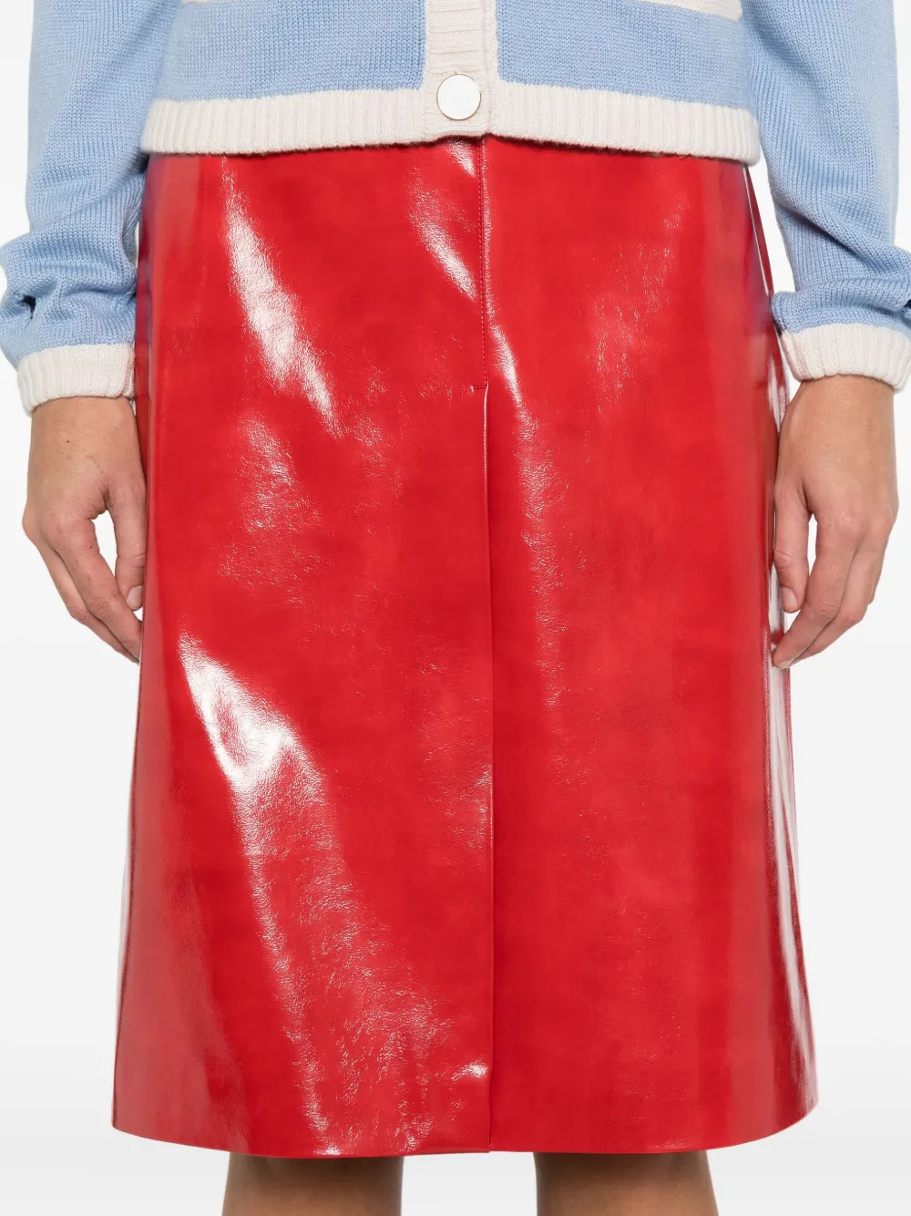 Msgm High-waisted Fitted Skirt In Red