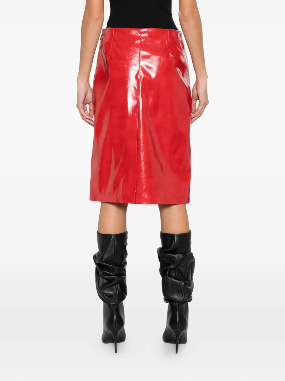 Msgm High-waisted Fitted Skirt In Red