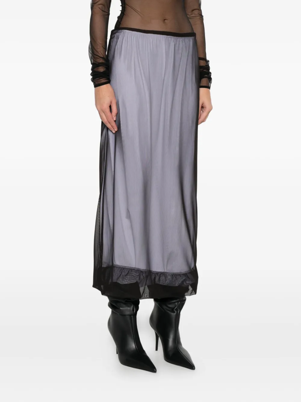Msgm Mesh Maxi Skirt In Black
