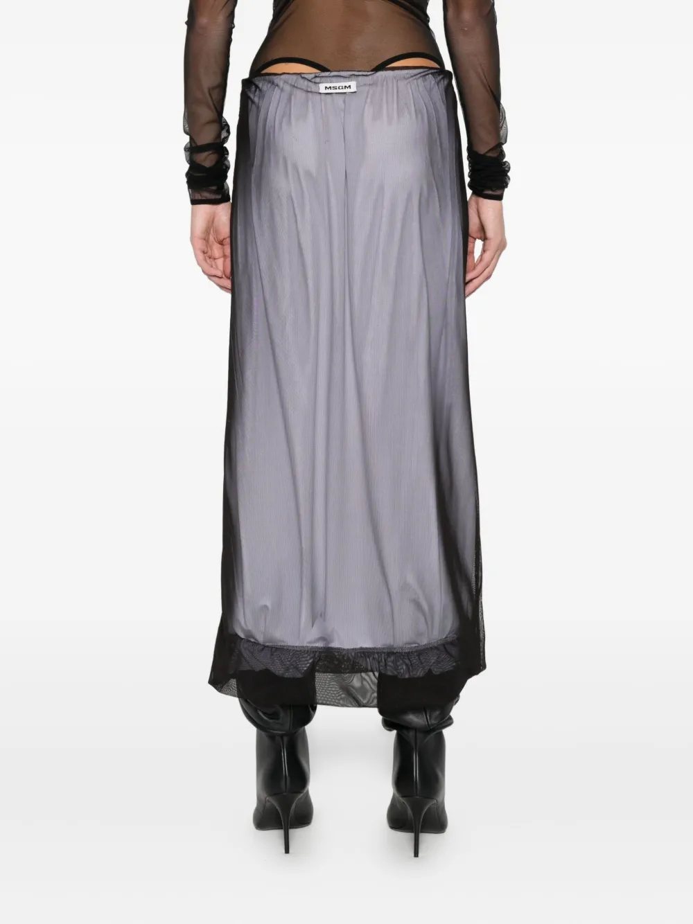 Msgm Mesh Maxi Skirt In Black