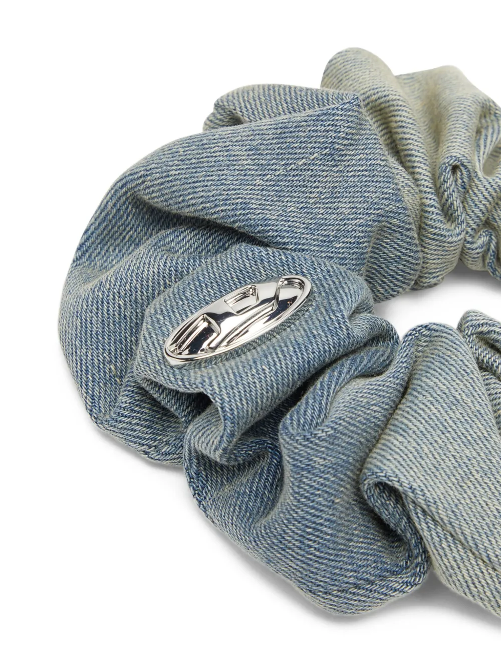 Diesel Logo-plaque Scrunchie In Blue