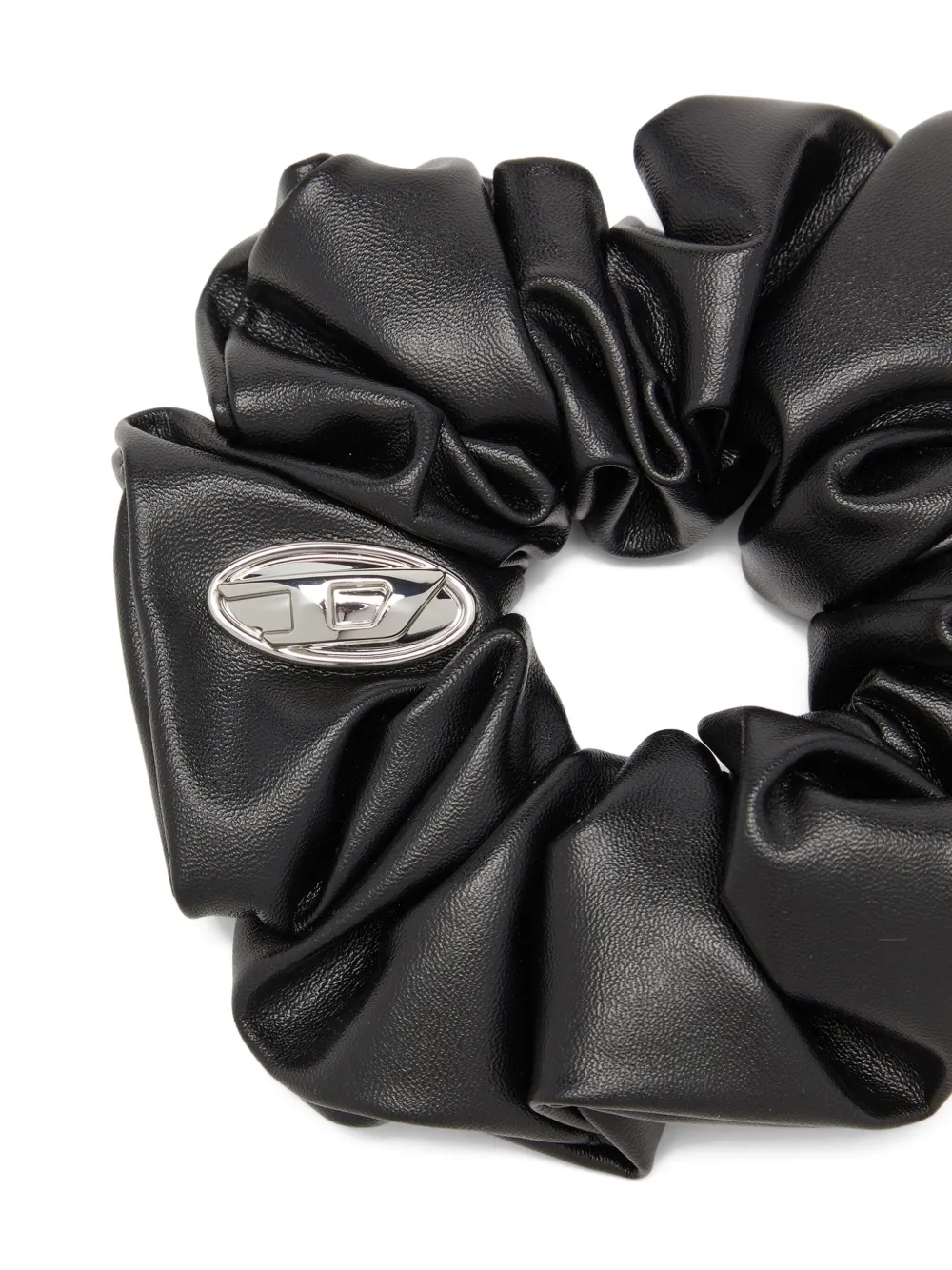 Diesel Scrunchie met logoplakkaat Zwart