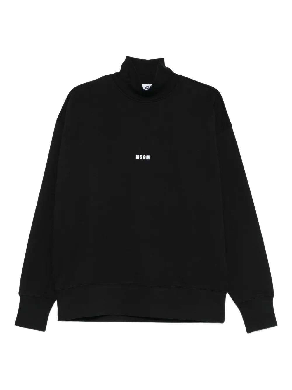 MSGM sudadera con cuello de tortuga y logo | negro | Image 1