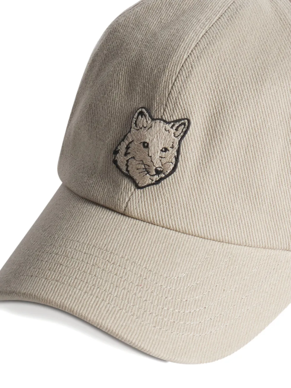 Maison Kitsuné Logo Embroidered Cap In Brown