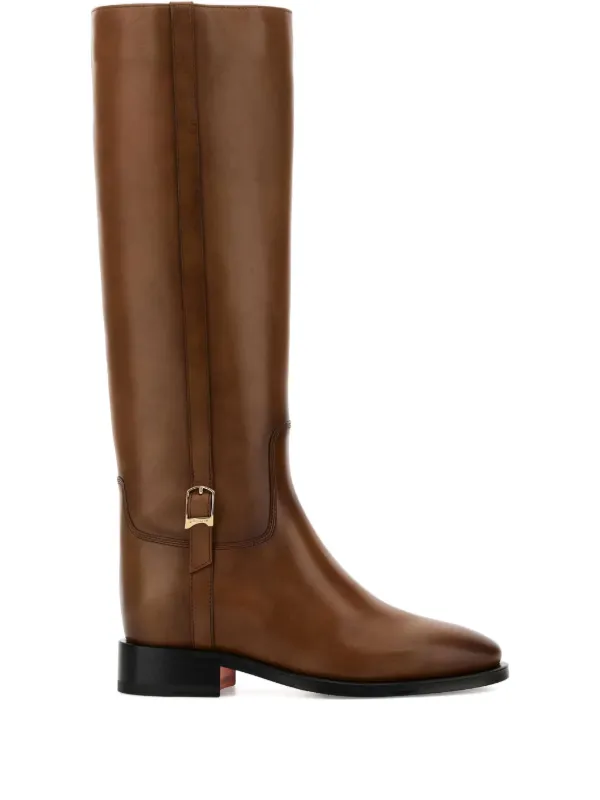 Santoni Mandy Buckle-detail Knee-high Boots in Brown