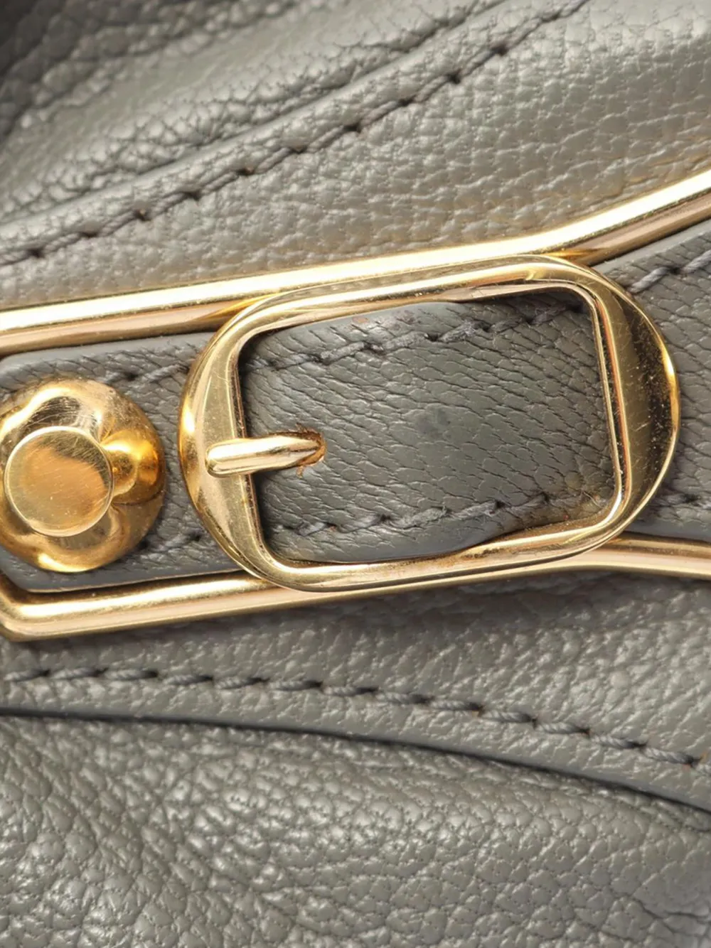 Pre-owned Balenciaga 2005-2025 Mini Chevre Motocross Classic Metallic Edge City Satchel In Gray