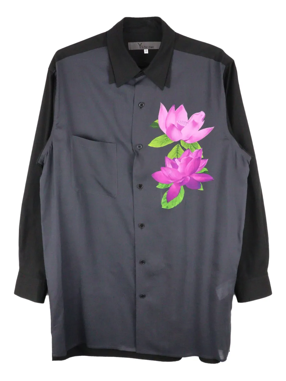 Y's floral-print shirt | Grey | Image 1