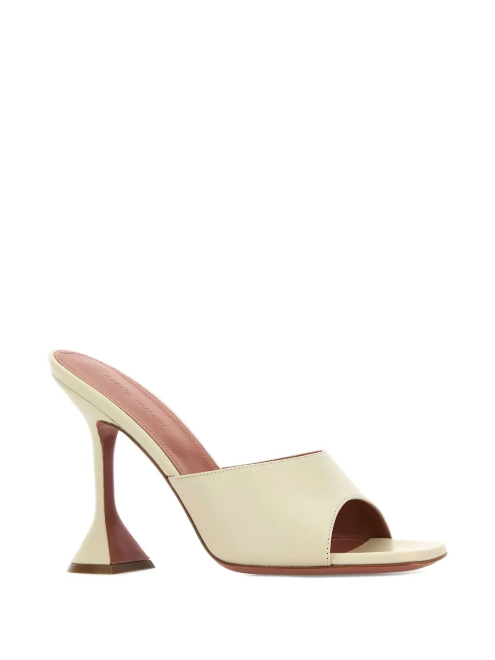 Amina Muaddi 95mm Lupita leather mules Beige