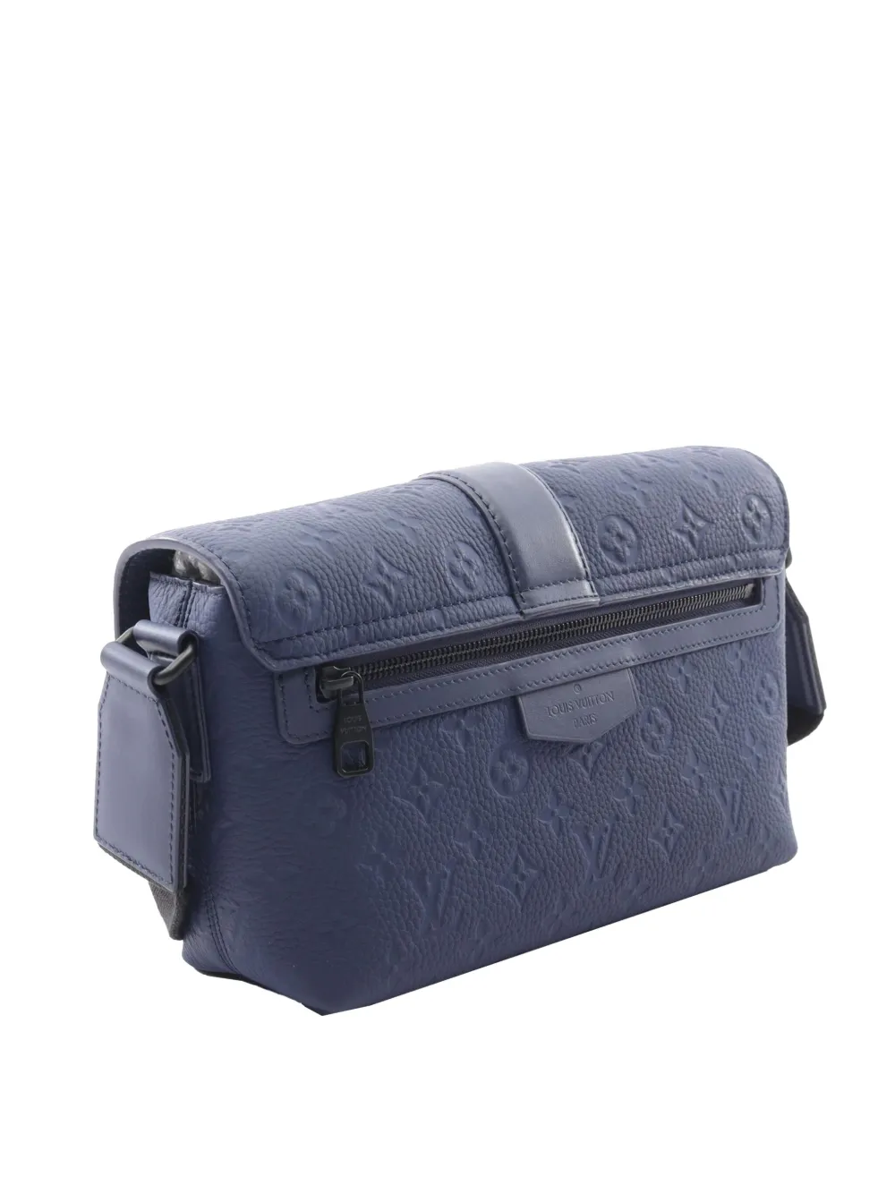 Pre-owned Louis Vuitton 2021-2025 Monogram Taurillon S Cape Messenger Crossbody Bag In Blue